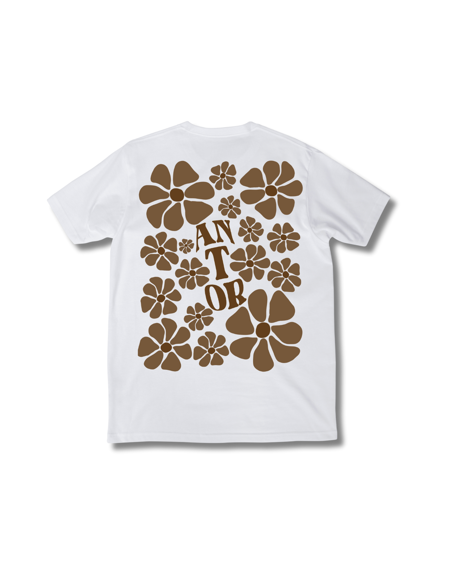 BROWN DAISY T-SHIRT WHITE