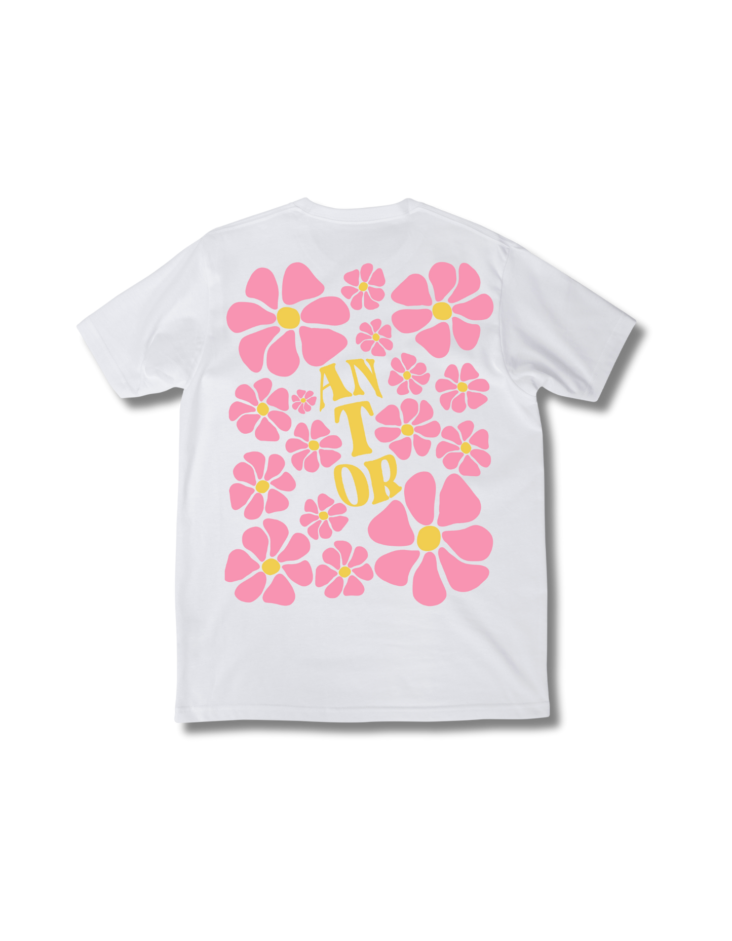 PINK DAISY T-SHIRT WHITE